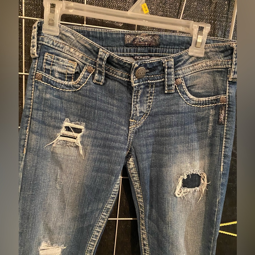 Silver pioneer boot cut jeans